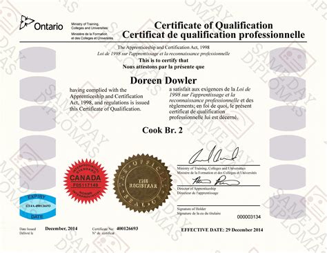 red seal certification ontario